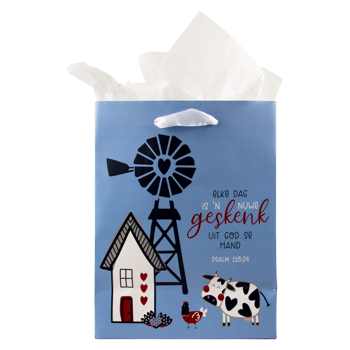 Elke Dag Is 'n Nuwe Geskenk Afrikaans Medium Gift Bag With Gift Tag - Ps 118:24
