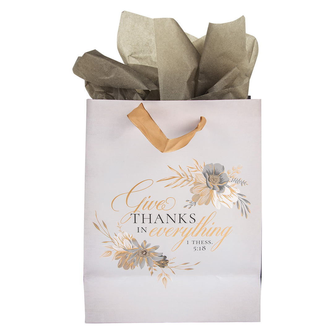 Give Thanks In Everything Medium Gift Bag With Gift Tag - 1 Thessalonians 5:18