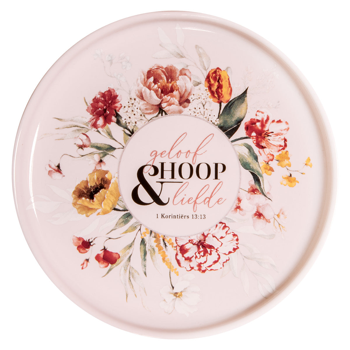 Geloof, Hoop En Liefde Afrikaans Ceramic Trinket Tray - 1 Korintiërs 13:13