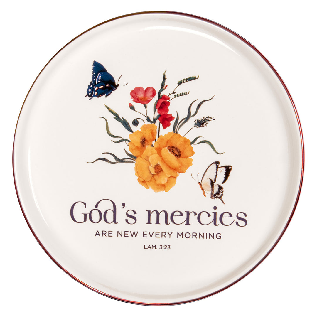 God's Mercies Are New Every Morning Ceramic Trinket Tray - Lamentations 3:23