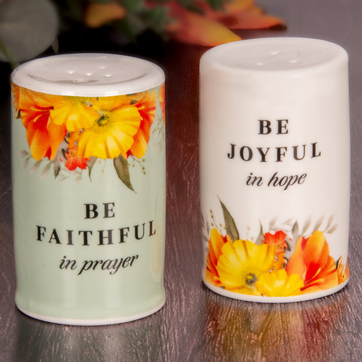 Be Joyful in Hope Ceramic Salt And Pepper Set