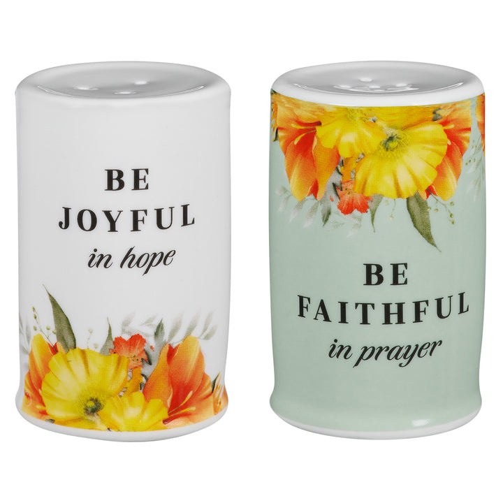 Be Joyful in Hope Ceramic Salt And Pepper Set