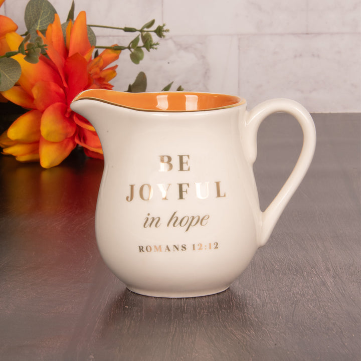 Be Joyful In Hope Ceramic Milk Jug - Romans 12:12