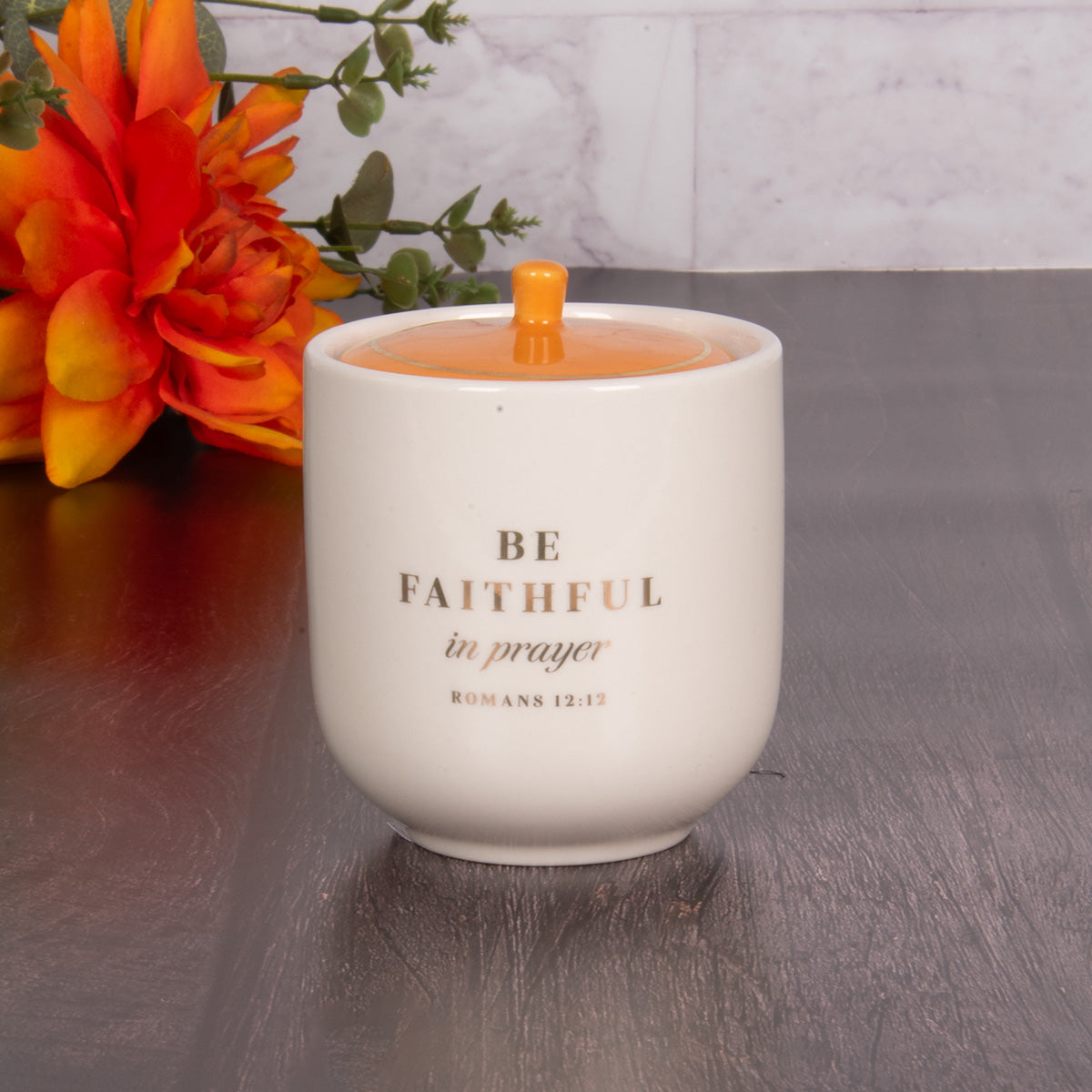 Be Faithful In Prayer Ceramic Sugar Pot - Romans 12:12