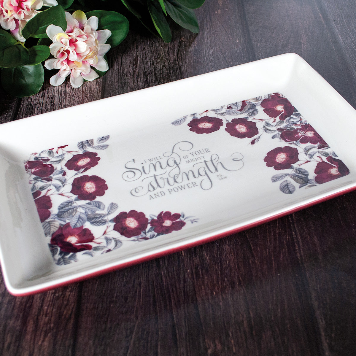 I Will Sing Of Your Mighty Strength Ceramic Cookie Plate - Psalms 59:16