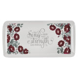 I Will Sing Of Your Mighty Strength Ceramic Cookie Plate - Psalms 59:16