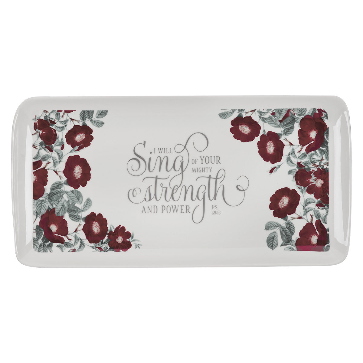 I Will Sing Of Your Mighty Strength Ceramic Cookie Plate - Psalms 59:16