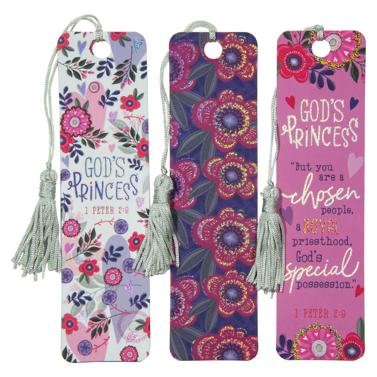 God's Princess Three Piece Bookmark With Tassel Set - 1 Peter 2:9