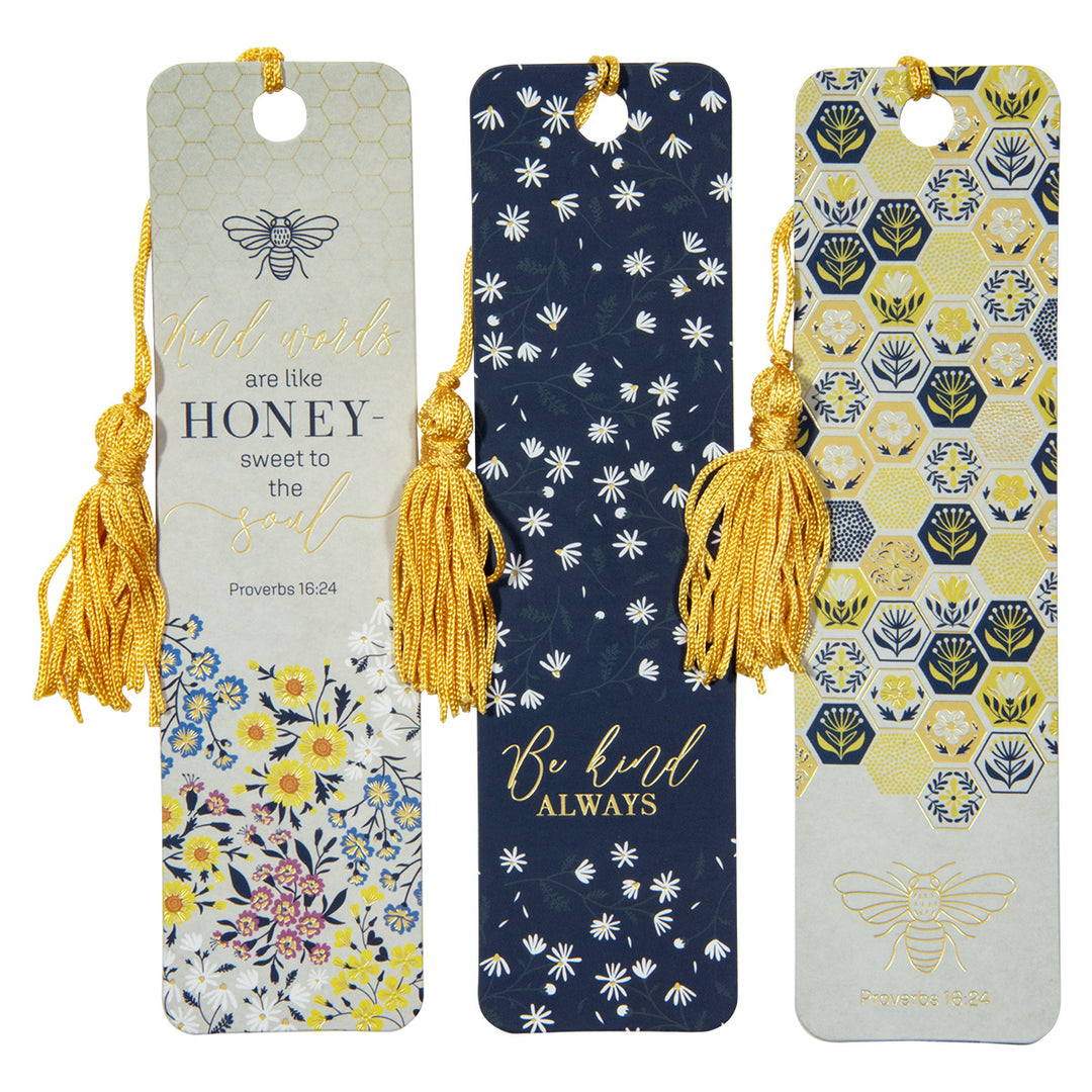 Kind Words Three Piece Bookmark With Tassel Set - Proverbs 16:24