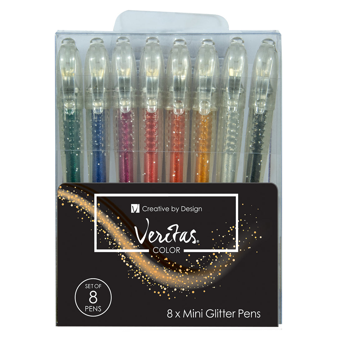 Veritas Eight Piece Mini Glitter Gel Pen Set
