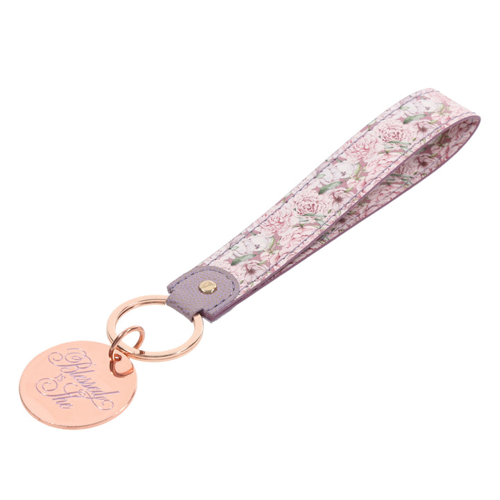 Blessed Is She Faux Leather Key Ring - Luke 1:45