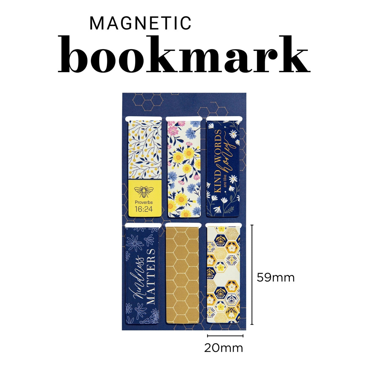 Kind Words Six Piece Magnetic Bookmark Set