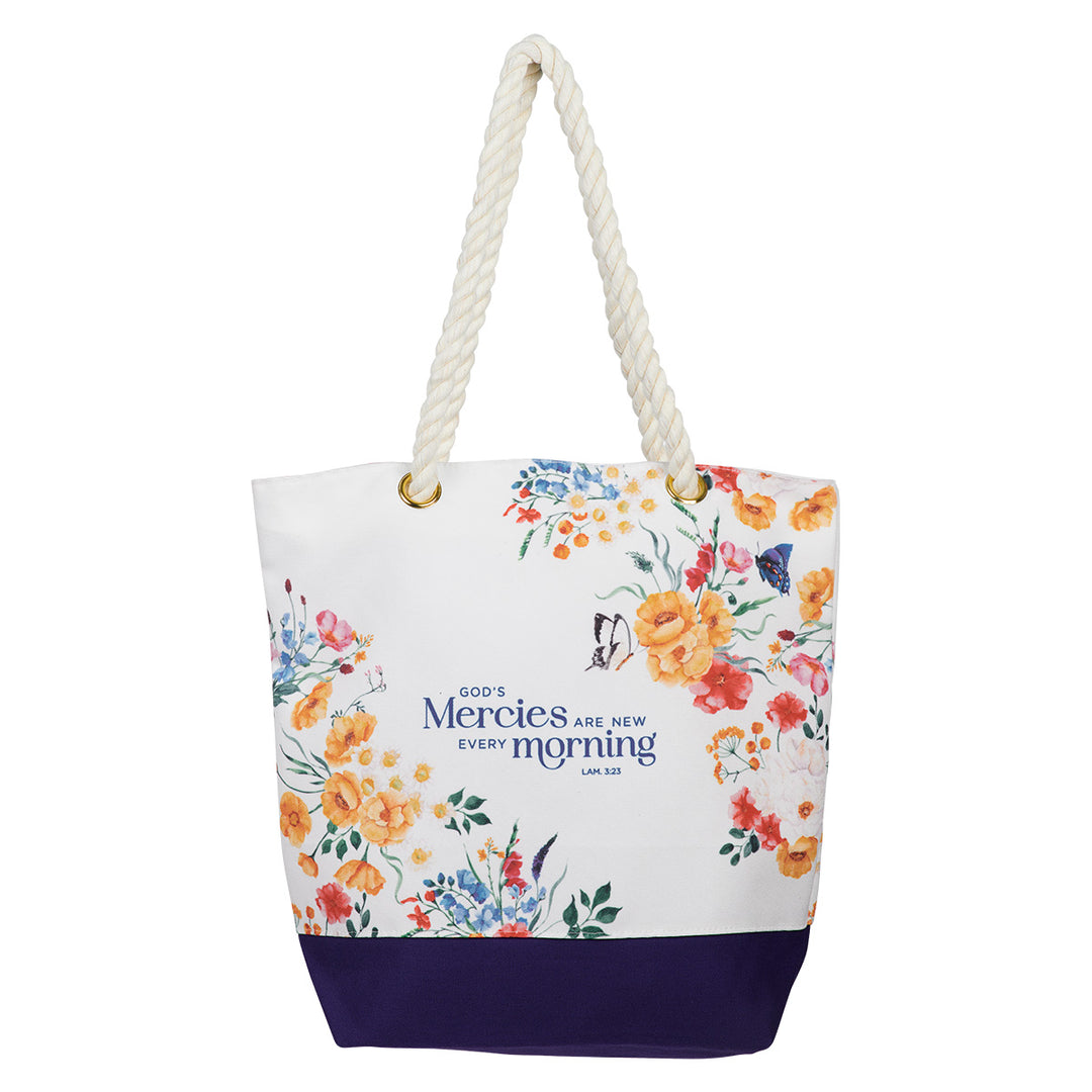 God's Mercies Are New Every Morning Cotton Canvas Tote Bag - Lamentations 3:23