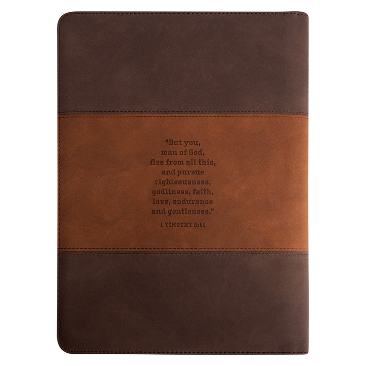 Man Of God Faux Leather Portfolio Folder With Zip - 1 Timothy 6:11