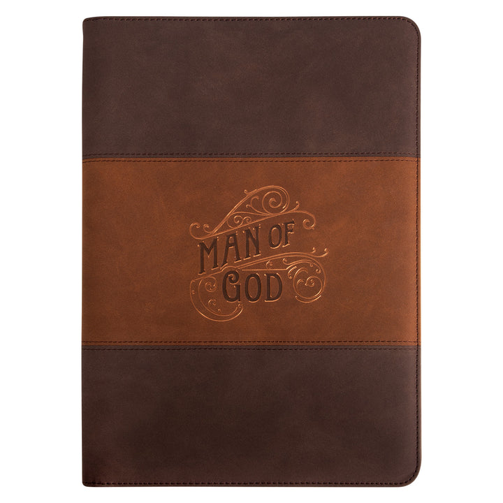 Man Of God Faux Leather Portfolio Folder With Zip - 1 Timothy 6:11