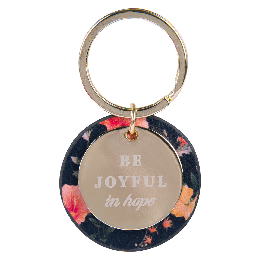 Be Joyful in Hope Faux Leather Key Ring - Romans 12:12