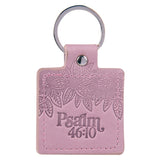 Be Still and Know Metal and Faux Leather Key Ring