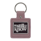 Be Still and Know Metal and Faux Leather Key Ring