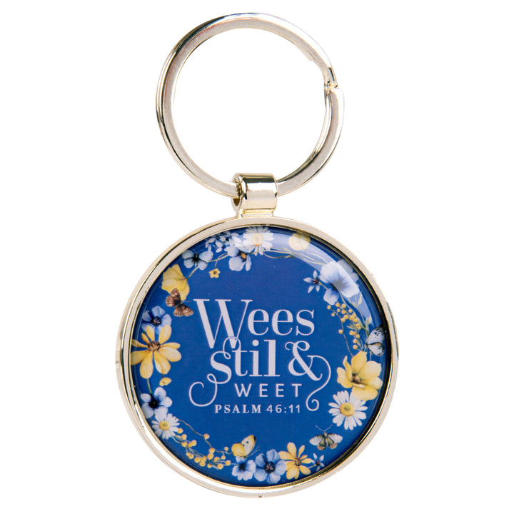 Wees Stil en Weet Afrikaans Epoxy Metal Key Ring