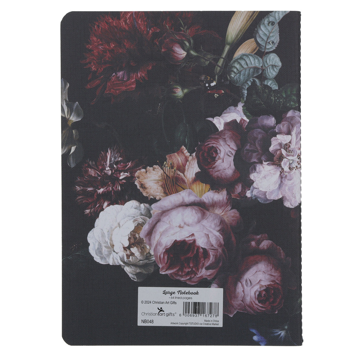 Be Still and Know Midnight Floral Notebook