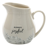 Always Joyful Ceramic Milk Jug