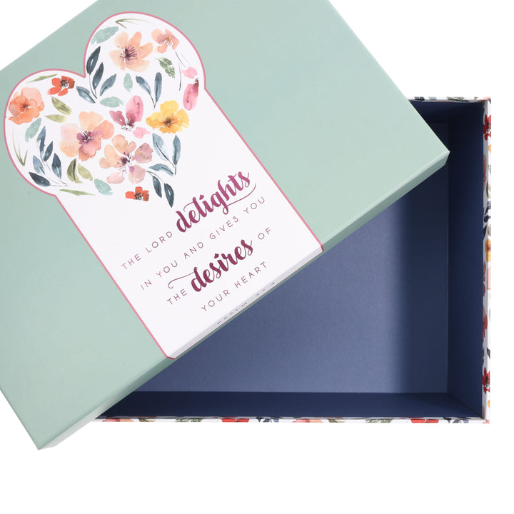 The Lord Delights in You & Gives You the Desires of Your Heart Medium Stackable Gift Box