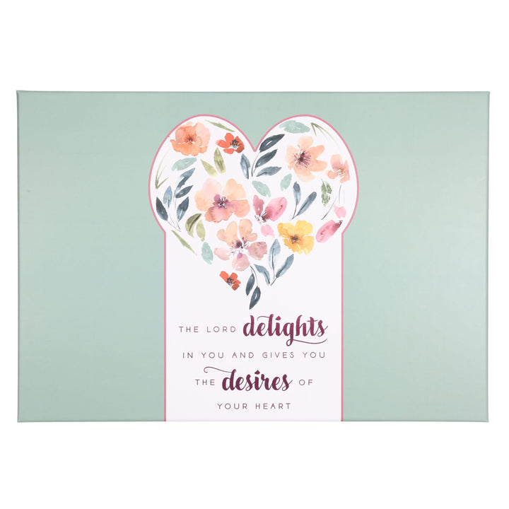 The Lord Delights in You & Gives You the Desires of Your Heart Medium Stackable Gift Box