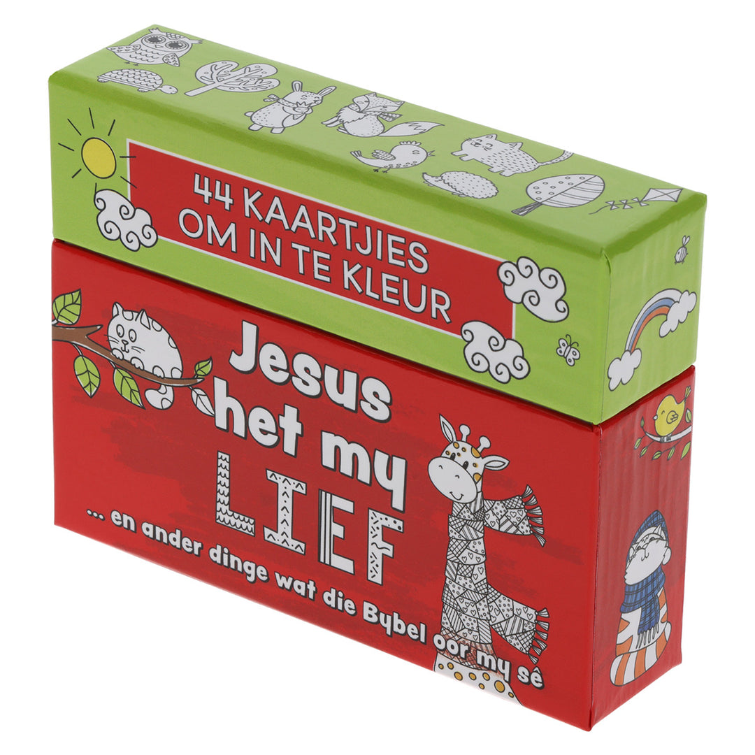 Jesus Het My Lief Afrikaans Coloring Boxed Cards for Children