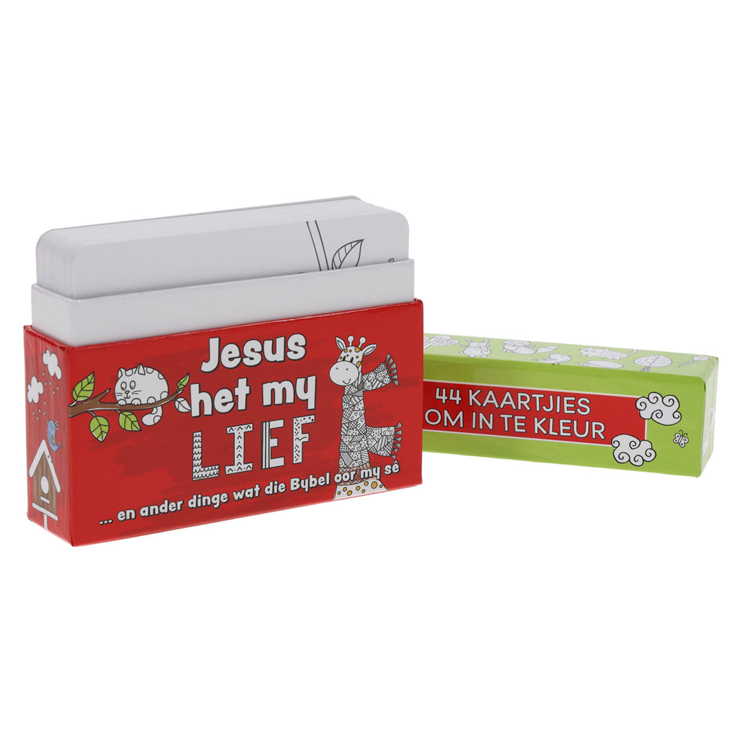 Jesus Het My Lief Afrikaans Coloring Boxed Cards for Children