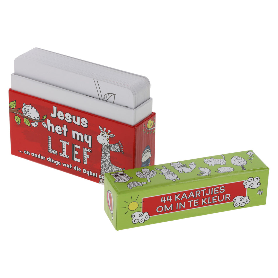 Jesus Het My Lief Afrikaans Coloring Boxed Cards for Children