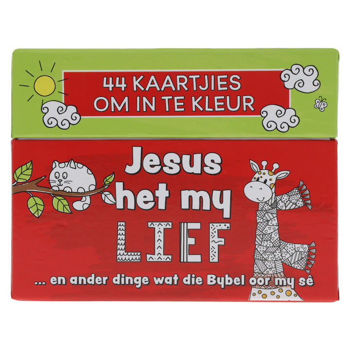 Jesus Het My Lief Afrikaans Coloring Boxed Cards for Children