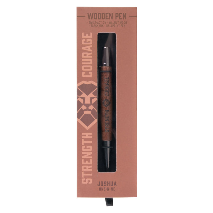 Strength, Courage Wooden Finish Pen in Gift Box