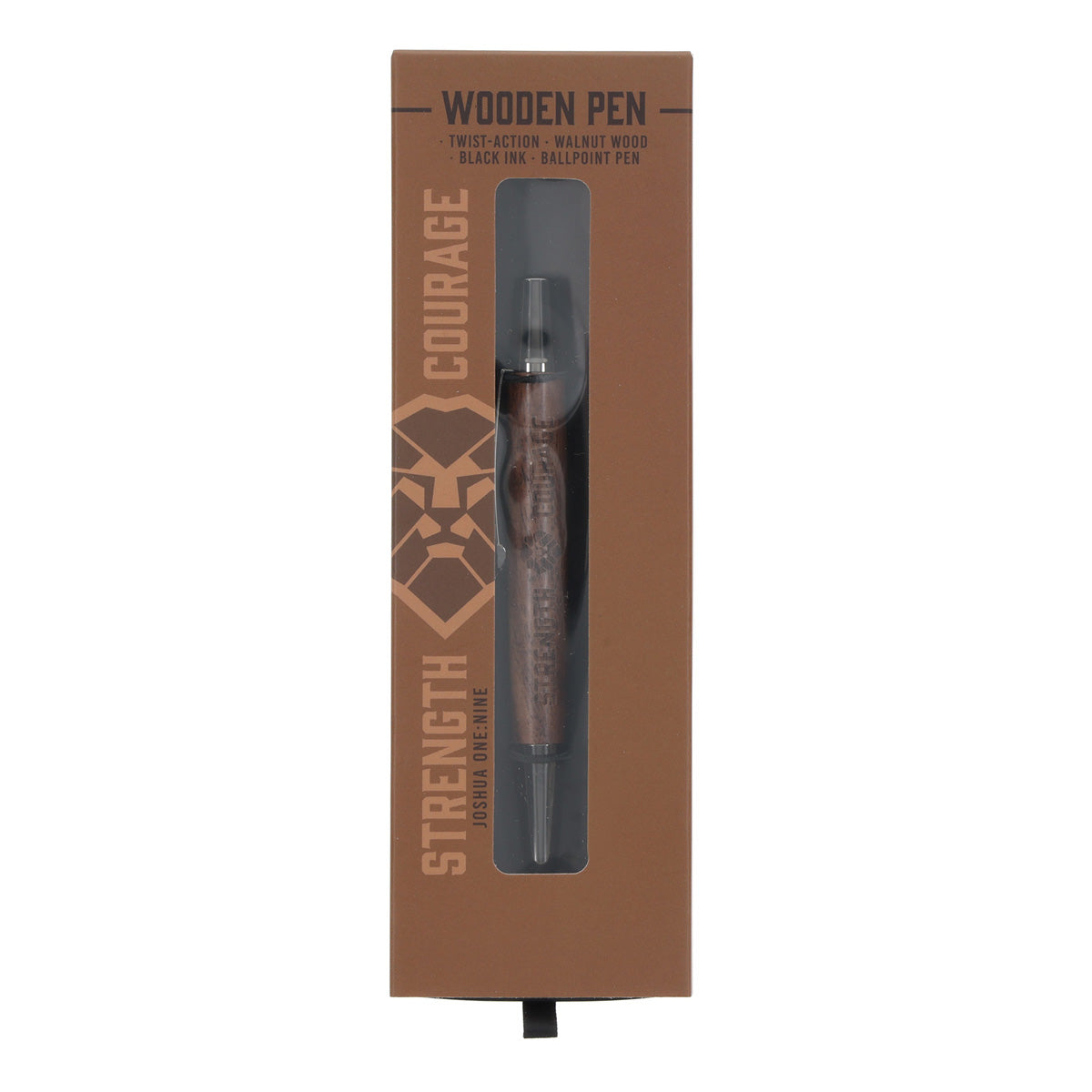 Strength, Courage Wooden Finish Pen in Gift Box