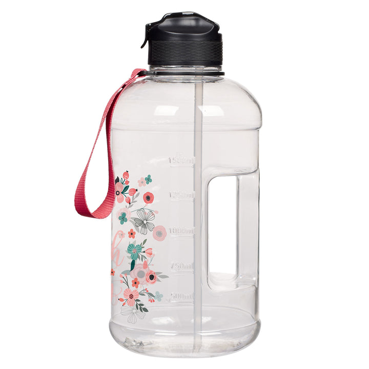 She is Clothed with Strength and Dignity Plastic Water Bottle with Sleeve and Strap