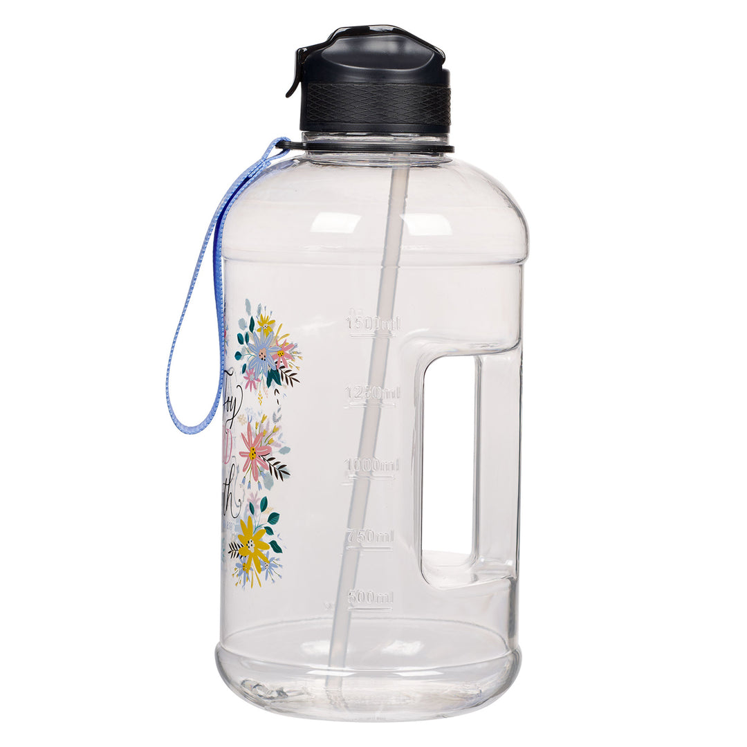 The Joy of the Lord Is My Strength Plastic Water Bottle with Sleeve and Strap