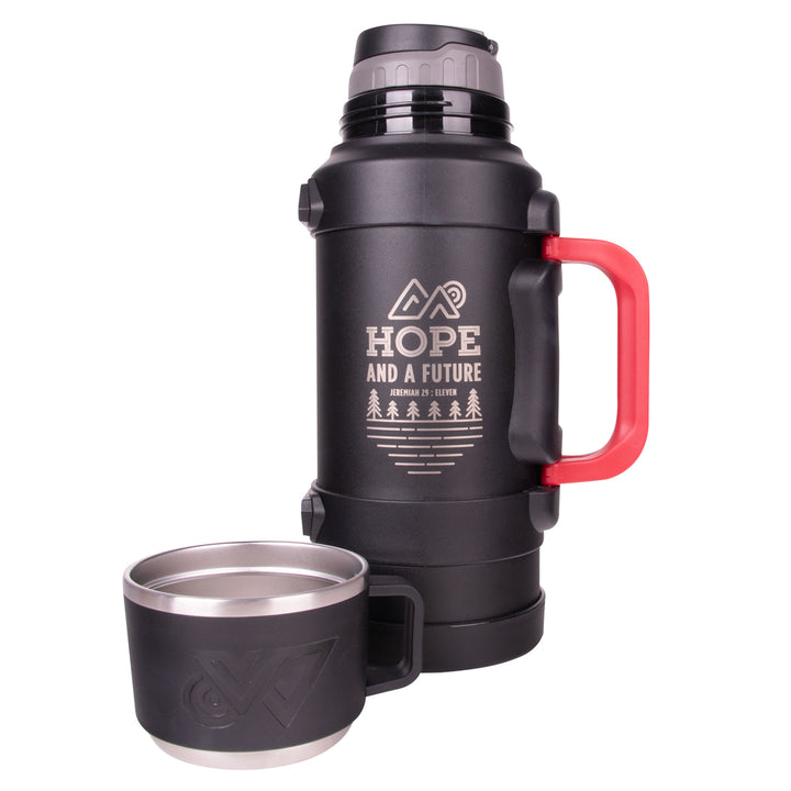 Hope and a Future Black Stainless Steel Thermal Flask with Cup