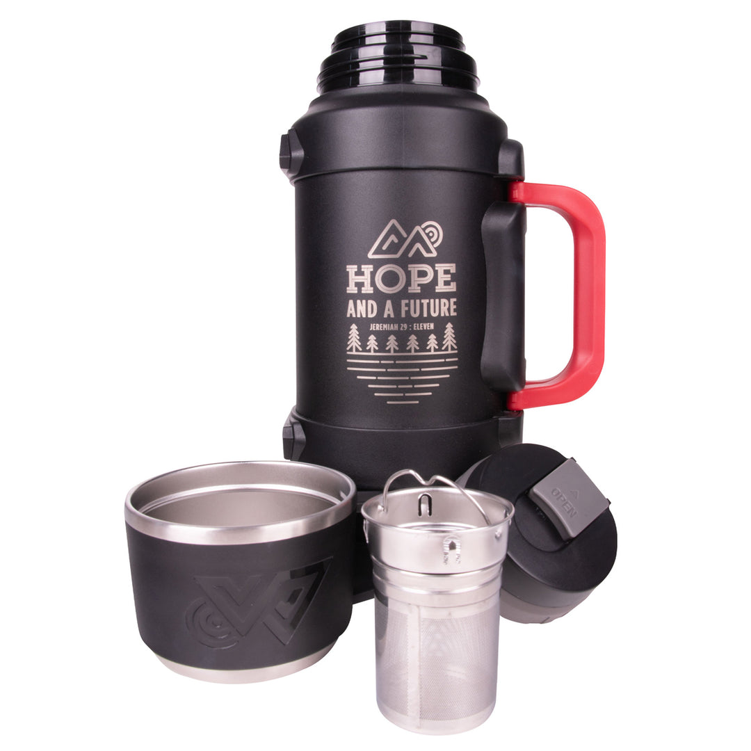 Hope and a Future Black Stainless Steel Thermal Flask with Cup