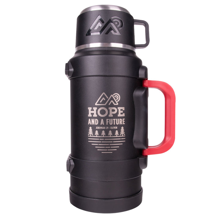 Hope and a Future Black Stainless Steel Thermal Flask with Cup