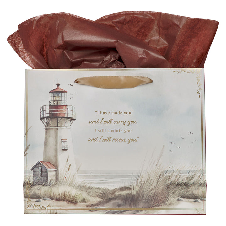 I Have Made You and I Will Carry You Large Landscape Gift Bag with Gift Tag