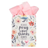 Rejoice, Pray and Give Thanks Always Medium Gift Bag with Gift Tag