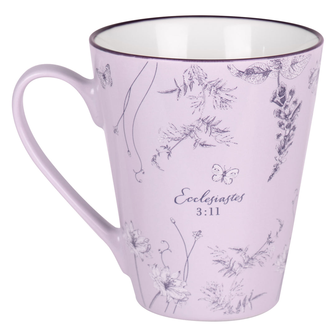 He Has Made Everything Beautiful in its Time Purple Ceramic Mug