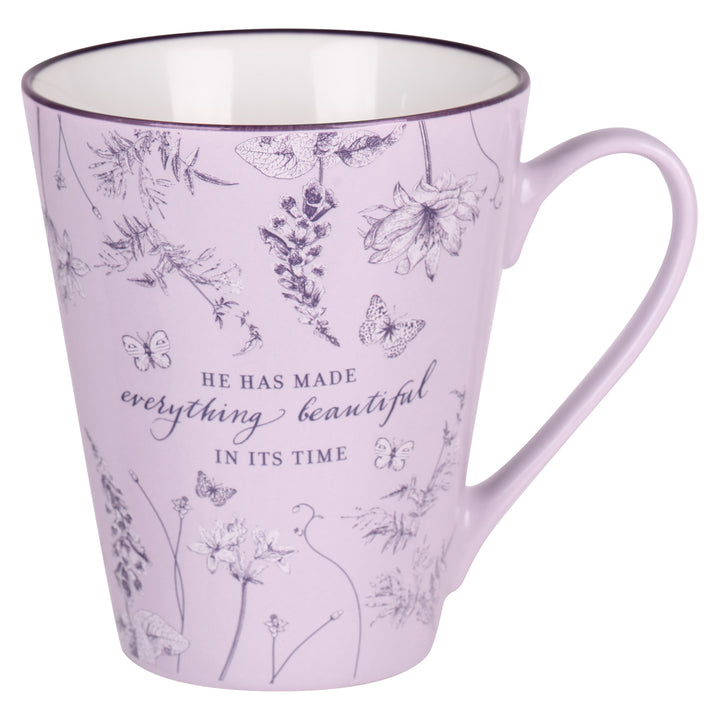 He Has Made Everything Beautiful in its Time Purple Ceramic Mug