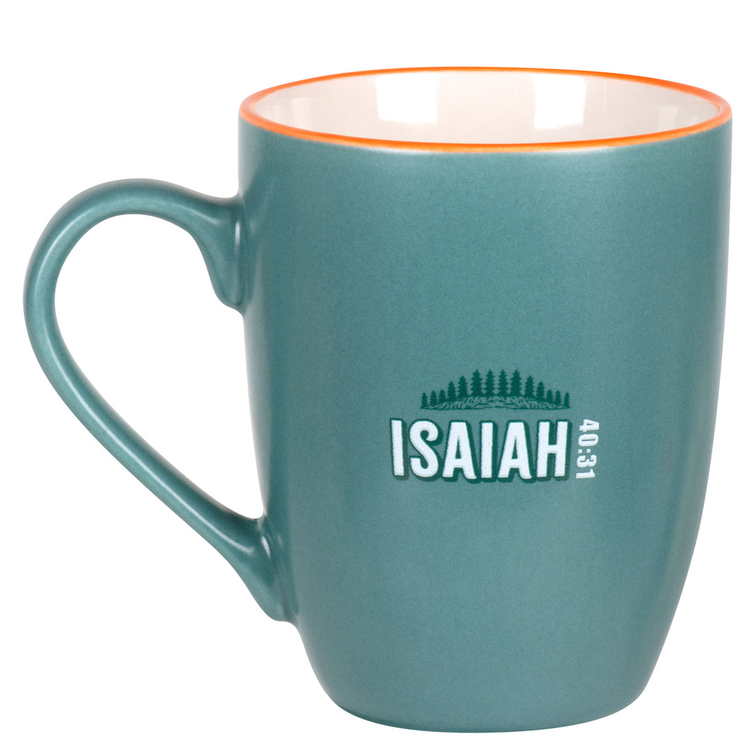 Those Who Hope in the Lord Will Renew Their Strength Teal Ceramic Mug