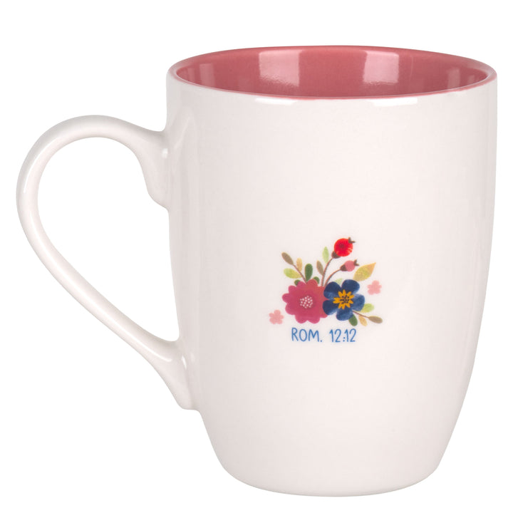 Be Joyful in Hope Pink Interior Ceramic Mug