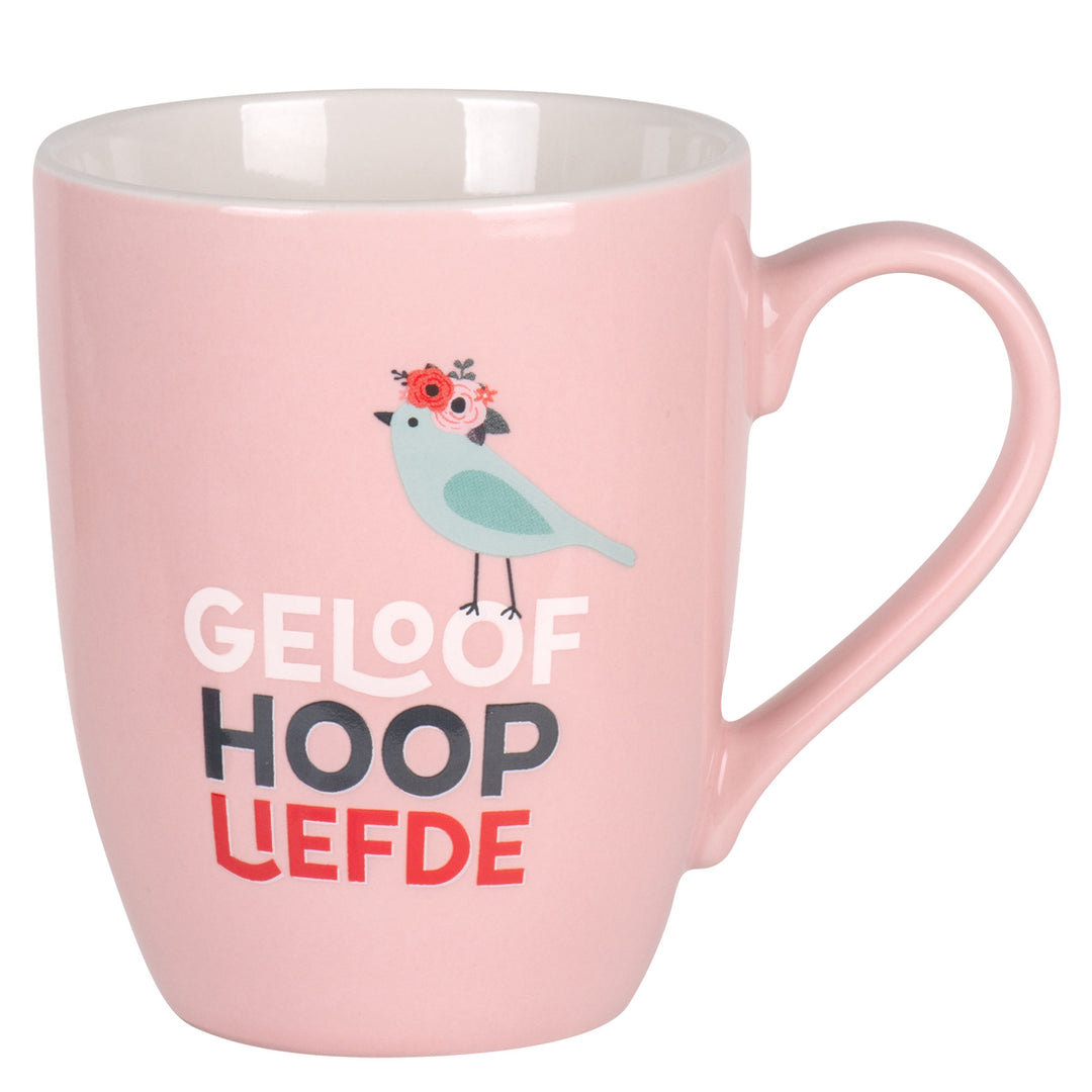 Geloof Hoop Liefde Afrikaans Pink Ceramic Mug