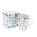 Thankful Grateful Blessed Ceramic Mug