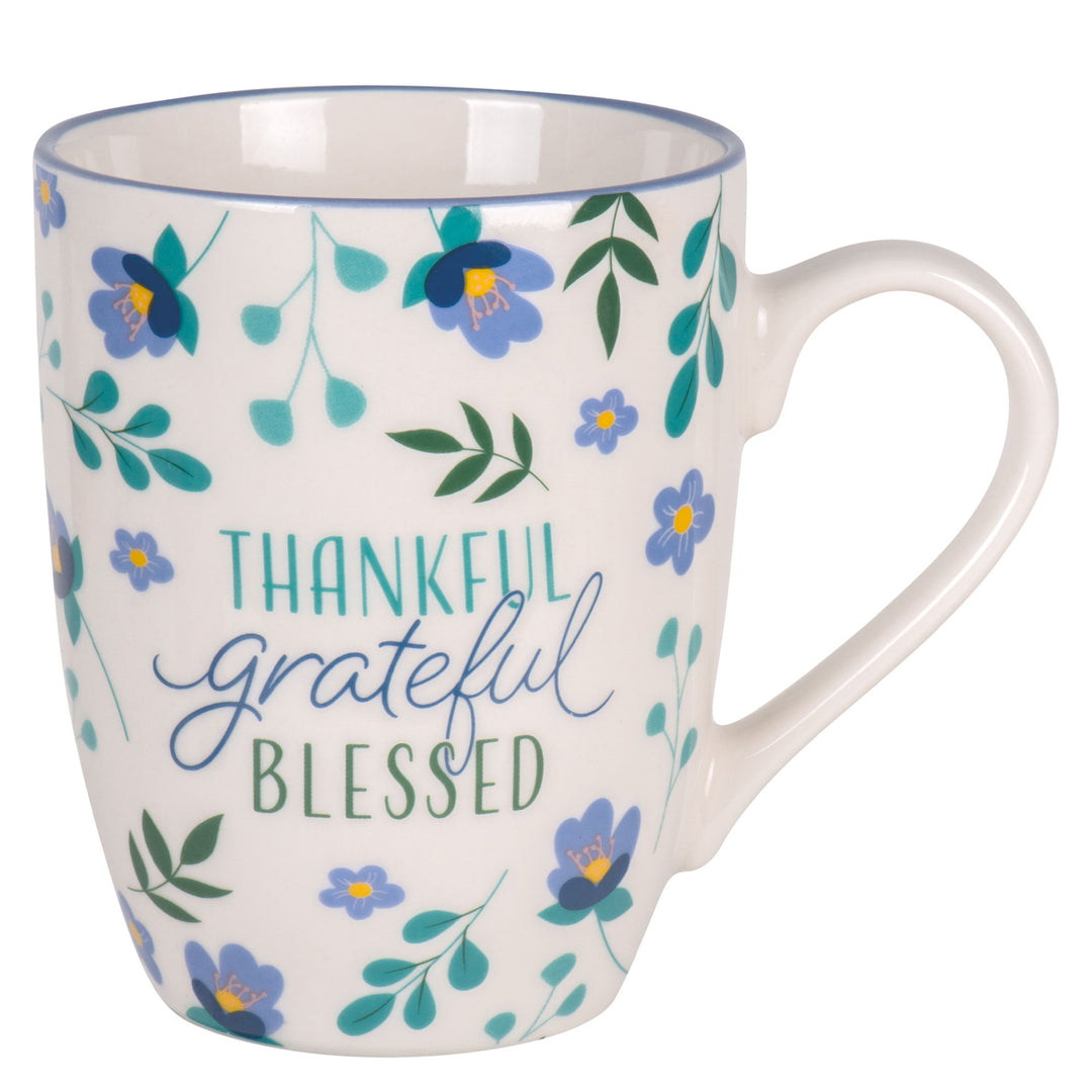 Thankful Grateful Blessed Ceramic Mug