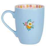 Start Each Day With A Grateful Heart Blue Ceramic Mug