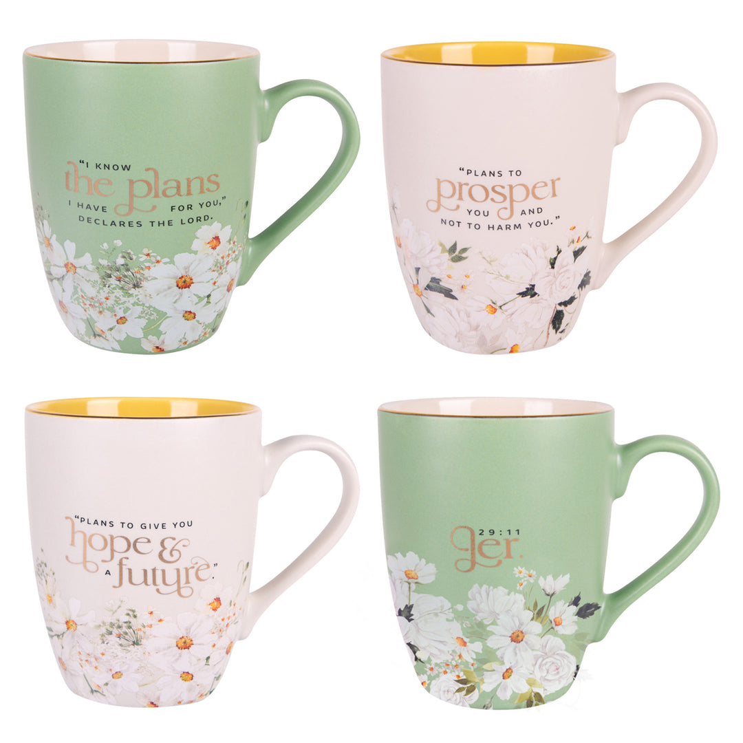 I Know the Plans Four-Piece Ceramic Mug Set