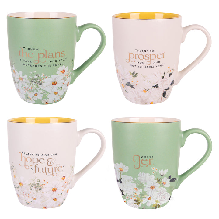 I Know the Plans Four-Piece Ceramic Mug Set